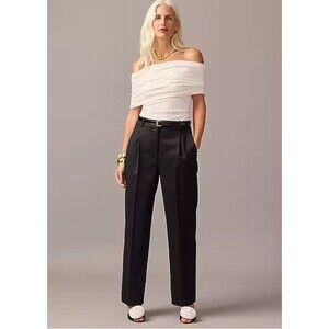 J Crew NEW NWT Womens 14 Straight Leg Black Essential Dress Pants Wool